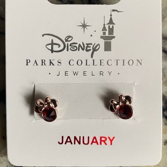 Disney Parks January Birthstone Birthday Minnie Mouse Earrings - Picture 1 of 1